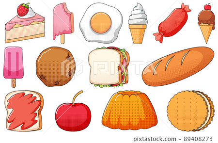 Set of vintage style cartoon on white background Set of vintage style cartoon on white background 89408273