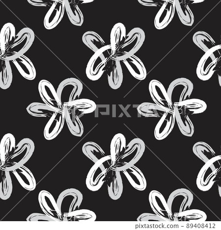 Floral Brush strokes Seamless Pattern Design - Stock Illustration ...