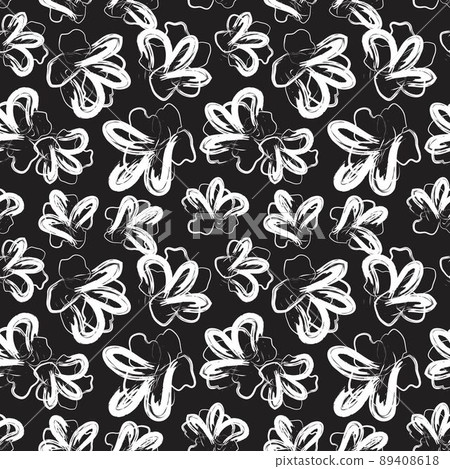 Floral Brush strokes Seamless Pattern Design 89408618
