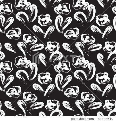 Floral Brush strokes Seamless Pattern Design 89408619