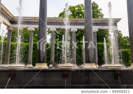 Fountain Lion's cascade in Lower park of Peterhof in St. Petersburg, Russia Fountain Lion's cascade in Lower park of Peterhof in St. Petersburg, Russia 89408921