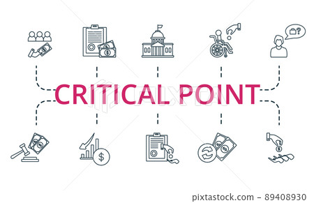 Critical Point set icon. Editable icons critical point theme such as unemployment, state, compensation and more. 89408930
