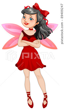 Beauty fairy on a white background Beauty fairy on a white background 89409247