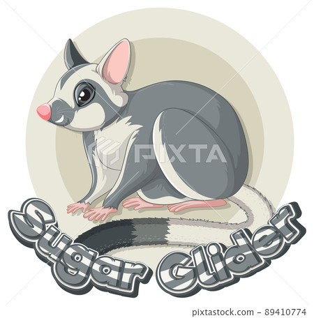Font design for sugar glider in gray Font design for sugar glider in gray 89410774