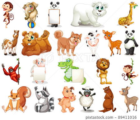 Set of animal cartoon character 89411016