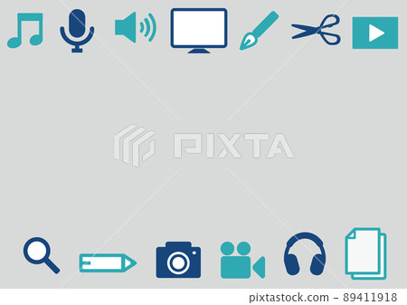 Background material with the image of creative activities such as video editing, music production, writing, shooting, and illustration Background material with the image of creative activities such as video editing, music production, writing, shooting, and illustration 89411918
