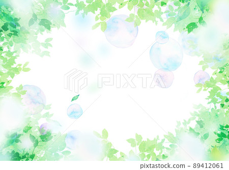 Soap bubbles and fresh green watercolor Soap bubbles and fresh green watercolor 89412061