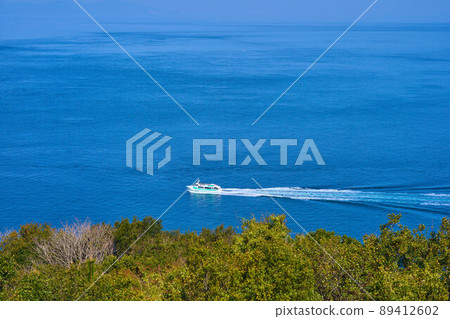 A tide boat sailing in the Naruto Kaikyou in Tokushima Prefecture 89412602