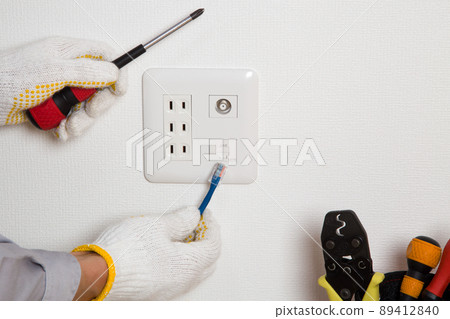 LAN插座構造 有線LAN佈線構造 89412840