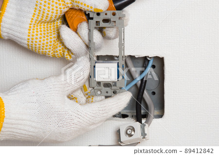 LAN outlet construction Wired LAN wiring construction LAN outlet construction Wired LAN wiring construction 89412842