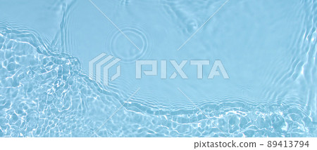 transparent blue clear calm water surface wave texture  89413794