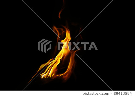 Fire flames on a black background Fire flames on a black background 89413894