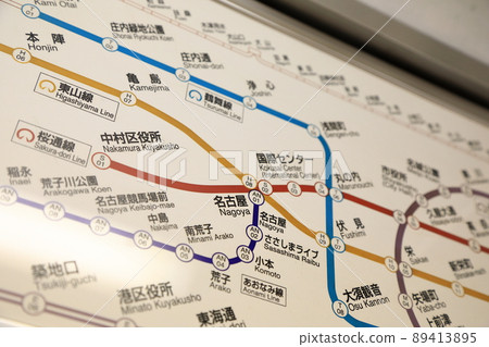 Nagoya Municipal Subway Route Map 89413895