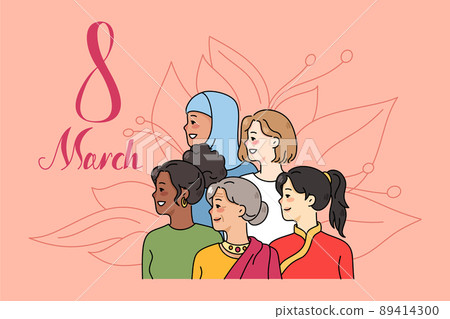 Diverse women celebrate international women day 89414300
