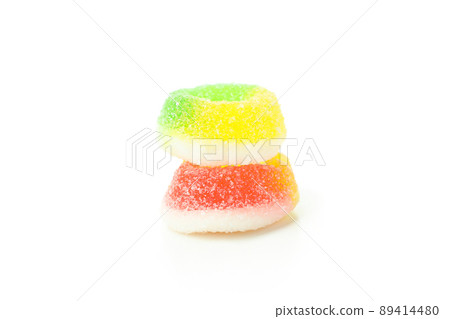 Tasty gummy candies isolated on white background 89414480
