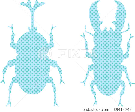 Summer beetle stag beetle insect fancy silhouette fashionable cute illustration material set Summer beetle stag beetle insect fancy silhouette fashionable cute illustration material set 89414742