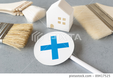 Exterior wall painting and cross mark painting work Brush brush x remodeling exterior wall painting repair 89417525