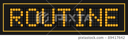 Orange color led in word routine on black background 89417642