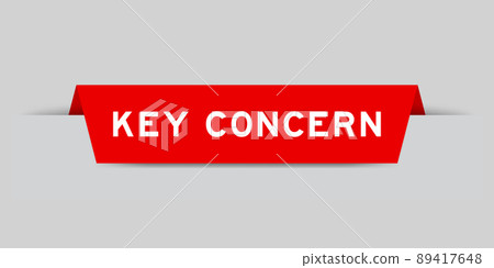 Red color inserted label with word key concern on gray background Red color inserted label with word key concern on gray background 89417648