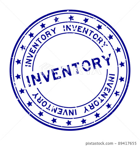 Grunge blue inventory word with star icon round rubber seal stamp on white background Grunge blue inventory word with star icon round rubber seal stamp on white background 89417655