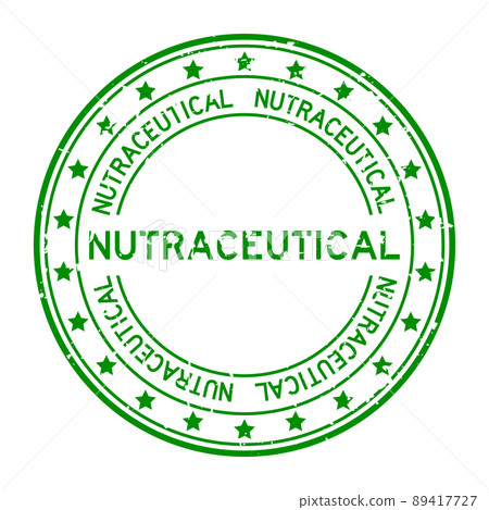 Grunge green nutraceutical word with star icon round rubber seal stamp on white background Grunge green nutraceutical word with star icon round rubber seal stamp on white background 89417727