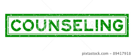 Grunge green counseling word square rubber seal stamp on white background 89417918