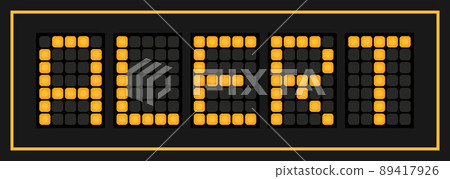 Orange color led in word alert on black background 89417926