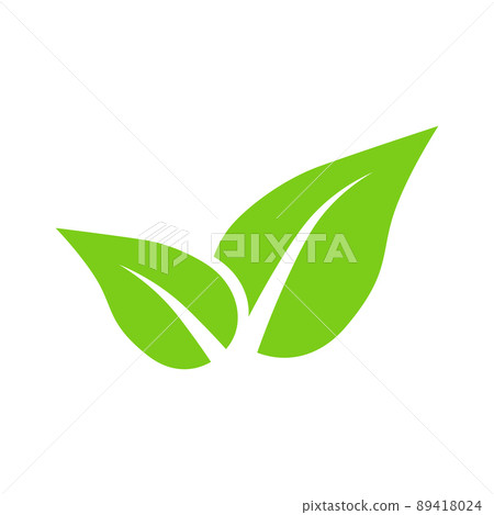 Leaves green vector icon on white background - Stock Illustration ...