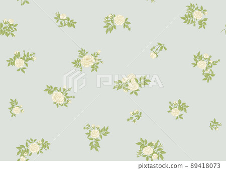 Roses flowers on branches. Millefleurs trendy floral design 89418073