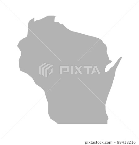 Wisconsin map vector icon on white background 89418216