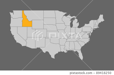 Map of the United States with Idaho highlight Map of the United States with Idaho highlight 89418250