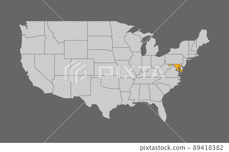 Map of the United States with Maryland highlight Map of the United States with Maryland highlight 89418382