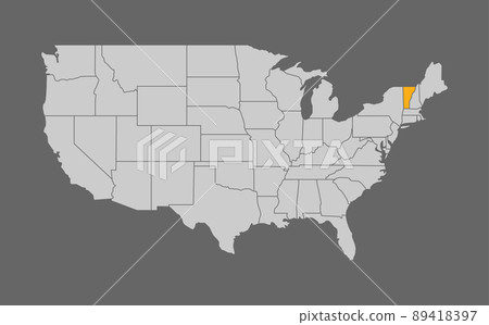 Map of the United States with Vermont highlight 89418397