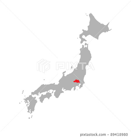 Saitama prefecture highlighted on the map of Japan Saitama prefecture highlighted on the map of Japan 89418980