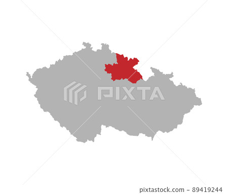 Czech map with Hradec Kralove region highlight Czech map with Hradec Kralove region highlight 89419244