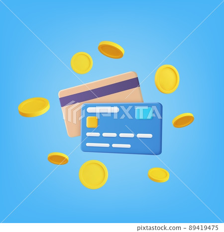 3d render Credit card 89419475