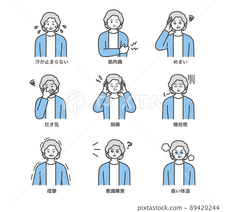 中暑症狀的插圖素材 89420244