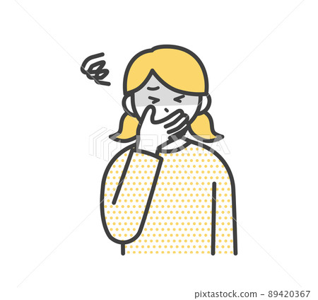 Illustration material of a girl who is nauseating 89420367