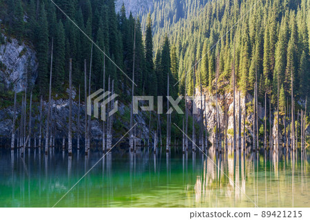 Kolsay lake - mountain lake in Kazakhstan Kolsay lake - mountain lake in Kazakhstan 89421215