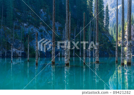 Kaindy lake - mountain lake in Kazakhstan Kaindy lake - mountain lake in Kazakhstan 89421282