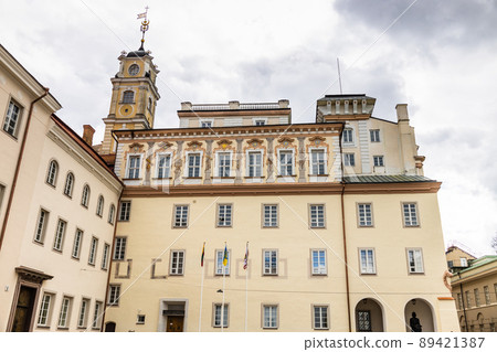 Vilnius university library courtyard in the old city center in Vilnius, Lithuania 29 April 2022 Vilnius university library courtyard in the old city center in Vilnius, Lithuania 29 April 2022 89421387
