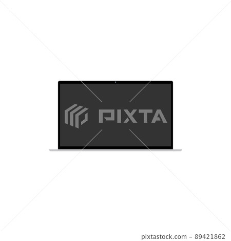 Computer Mono Image Laptop computer (PC, monochrome, front, 1 unit,... - Stock Illustration ...