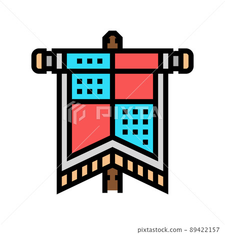 flag medieval color icon vector illustration flag medieval color icon vector illustration 89422157