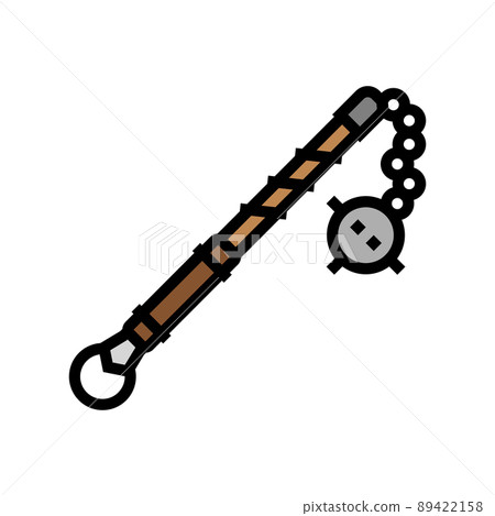 flail medieval weapon color icon vector illustration flail medieval weapon color icon vector illustration 89422158