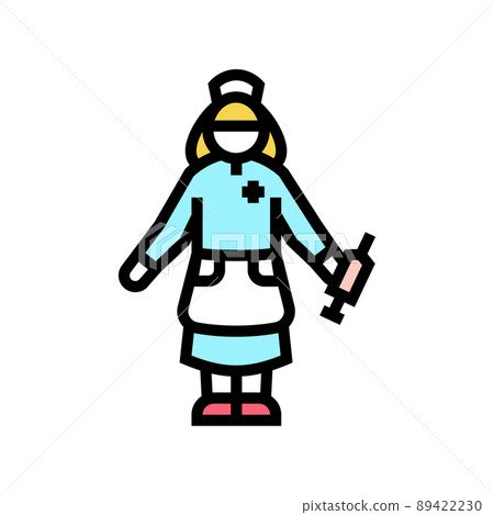 girl wearing doctor costume color icon vector illustration girl wearing doctor costume color icon vector illustration 89422230