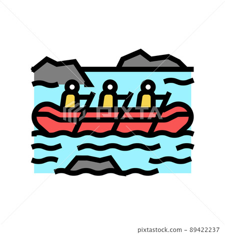 rafting extreme sport color icon vector illustration 89422237