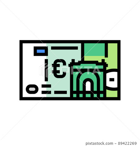 euro eur color icon vector illustration 89422269