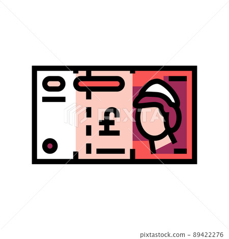 pound sterling gbp color icon vector illustration 89422276