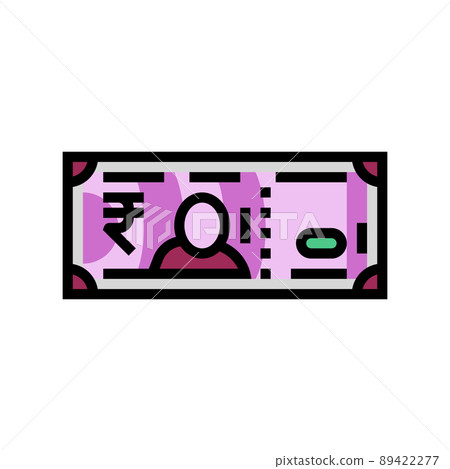rupee rs color icon vector illustration 89422277