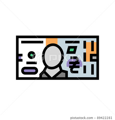 hryvnia uah color icon vector illustration 89422281